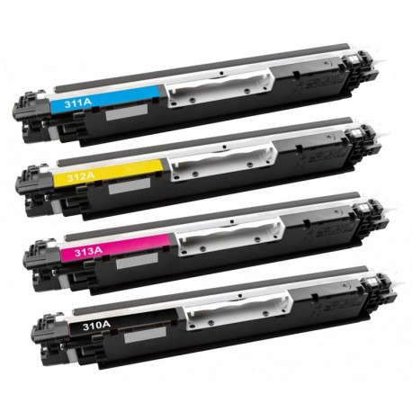 CANON CRG729 BK C M Y Lot De 4 Cartouches Toners Compatibles