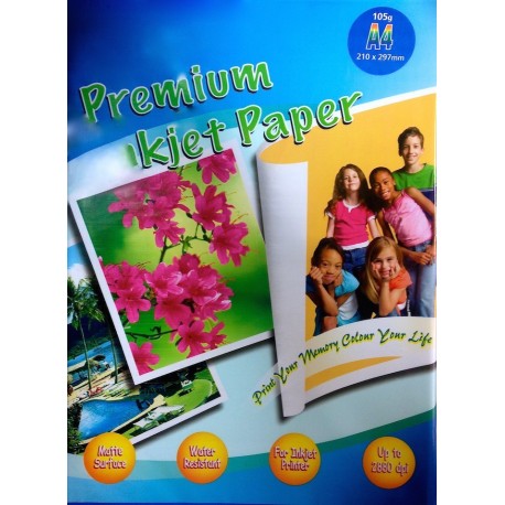 Paquet de 20 feuilles Papier photo Mat au format A4 (21x29.7 cm)