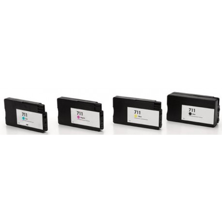 Grossist’Encre Pack de 4 Cartouches compatibles HP n°711