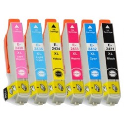 Grossist’Encre Pack de 6 Cartouches compatibles EPSON Pack T2438 / n°24XL