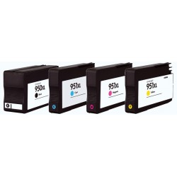 Grossist’Encre Pack de 4 Cartouches compatibles HP n°950XL + n°951XL