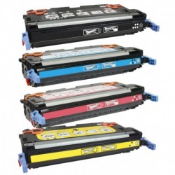 Grossist’Encre Cartouche Lot de 4 Cartouches Toners Lasers Compatibles pour HP Q6470A + Q6471A + Q6472A + Q6473A