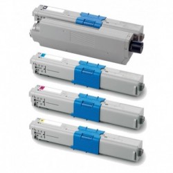 Grossist’Encre Cartouche Lot de 4 Cartouches Toners Lasers Compatibles pour OKI C310 BK/C/M/Y