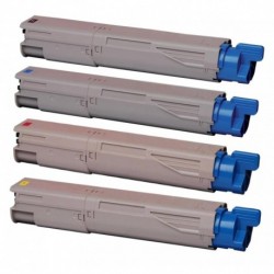 Grossist’Encre Cartouche Lot de 4 Cartouches Toners Lasers Compatibles pour OKI C3300 BK/C/M/Y