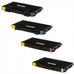 Grossist’Encre Lot de 4 Toners Lasers Compatibles pour SAMSUNG CLP500 BK/C/M/Y